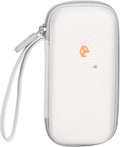 White SYNHOPE water flosser travel case with carrying strap and branded logo. Compact, lightweight, and designed for easy on-the-go use.