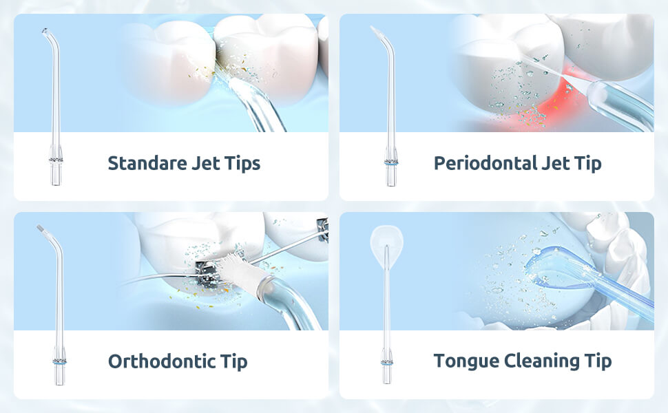 SYNHOPE Mini Portable Water Flosser measuring 4.88 inches, compact enough to fit next to a smartphone. Easily carried in pockets or handbags, ideal for travel and everyday use.